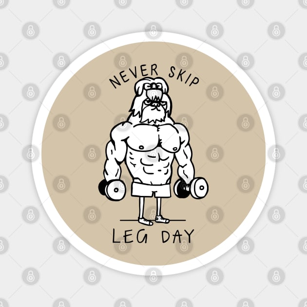 Never Skip Leg Day Shih Tzu Magnet by huebucket